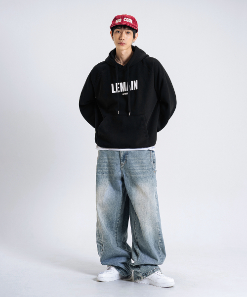 LEMAIN SECOND（リメインセカンド）の「OVERFIT SIGNATURE LOGO HOODIE [BLACK] - FLEECE ver（パーカー・レディース・その他・MEDIUM/LARGE/SMALL）」の2枚目の写真