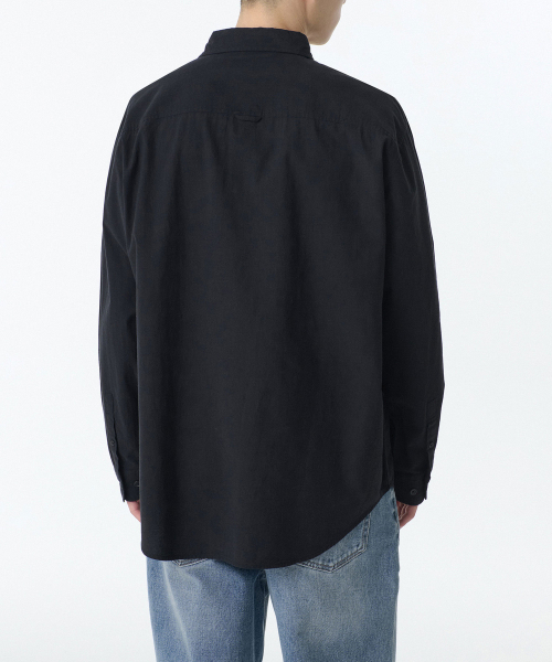 MUSINSA STANDARD（ムシンサスタンダード）の「リラックスドナチュラルタッチシャツ[ブラック]（シャツ/ブラウス・メンズ・その他・SMALL/MEDIUM/LARGE/X-LARGE/XX-LARGE）」の2枚目の写真