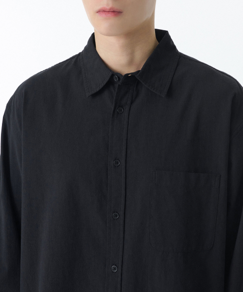 MUSINSA STANDARD（ムシンサスタンダード）の「リラックスドナチュラルタッチシャツ[ブラック]（シャツ/ブラウス・メンズ・その他・SMALL/MEDIUM/LARGE/X-LARGE/XX-LARGE）」の3枚目の写真