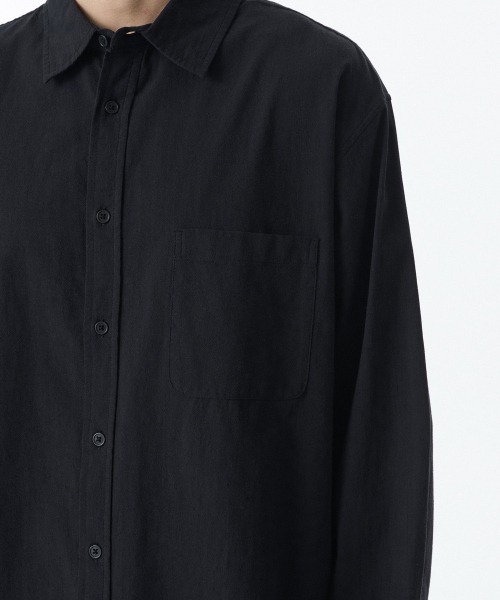 MUSINSA STANDARD（ムシンサスタンダード）の「リラックスドナチュラルタッチシャツ[ブラック]（シャツ/ブラウス・メンズ・その他・SMALL/MEDIUM/LARGE/X-LARGE/XX-LARGE）」の4枚目の写真