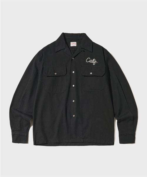 OUTSTANDING(アウトスタンディング)の「CHAIN STITCH OPEN COLLAR SHIRT_BLACK(シャツ/ブラウス・メンズ・その他・SMALL/MEDIUM/LARGE)」の1枚目の写真