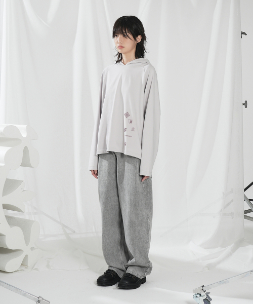 SLOWACID（スローアシッド）の「タトゥーフードロングスリーブ [ライトグレー]（パーカー・レディース・その他・SMALL/MEDIUM/LARGE）」の4枚目の写真