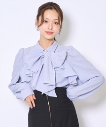 AND COUTURE | ビジューボタンフリルケープ長袖ブラウス(シャツ/ブラウス)