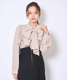 AND COUTURE | ビジューボタンフリルケープ長袖ブラウス(シャツ/ブラウス)