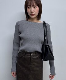 mline | [mline]バックロゴ リブニット(ニット/セーター)