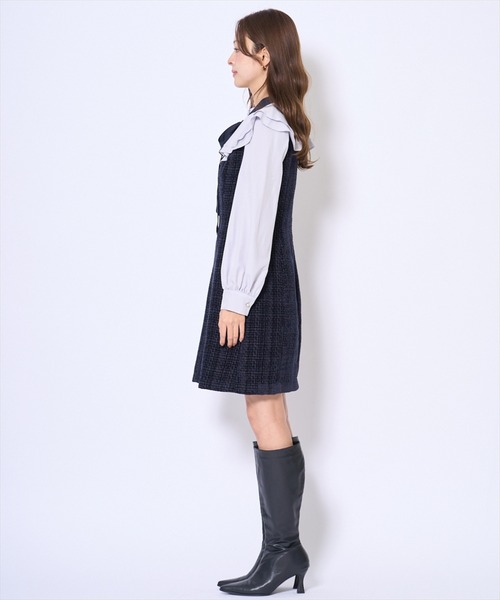 AND COUTURE(アンドクチュール)の「ボウタイミニワンピース(ワンピース・レディース・ブラック/ネイビー・FREE)」の8枚目の写真