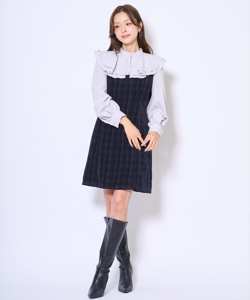 AND COUTURE(アンドクチュール)の「ボウタイミニワンピース(ワンピース・レディース・ブラック/ネイビー・FREE)」の14枚目の写真