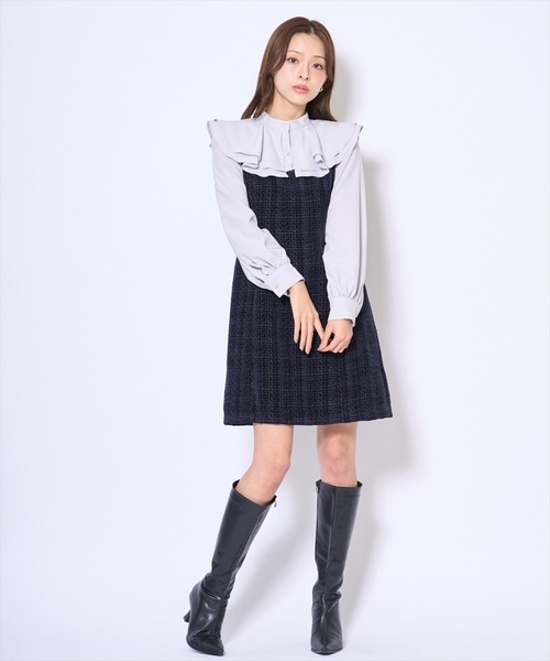 AND COUTURE(アンドクチュール)の「ボウタイミニワンピース(ワンピース・レディース・ブラック/ネイビー・FREE)」の15枚目の写真