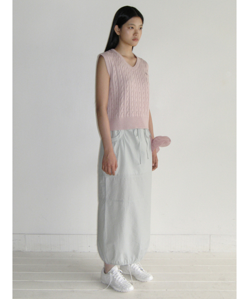 SINOON(シヌーン)の「STRING LONG SKIRT (MINT GREEN)(スカート・レディース・グリーン・FREE)」の5枚目の写真