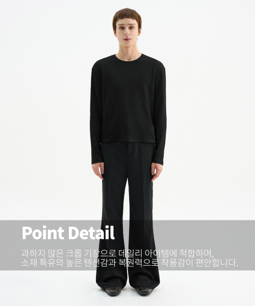 TRIP LE SENS(トリップ ル センス)の「コンフォートワッフルクロップロングスリーブTシャツ_ブラック(Tシャツ/カットソー・メンズ・その他・LARGE/MEDIUM)」の3枚目の写真
