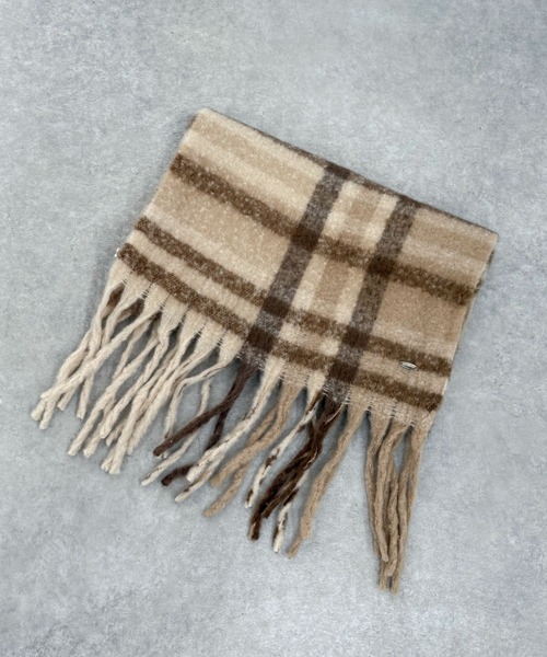 archives（アルシーヴ）の「チェックストール（マフラー・レディース・ピンク/ブラウン/ブラック/ベージュ・FREE）」の3枚目の写真