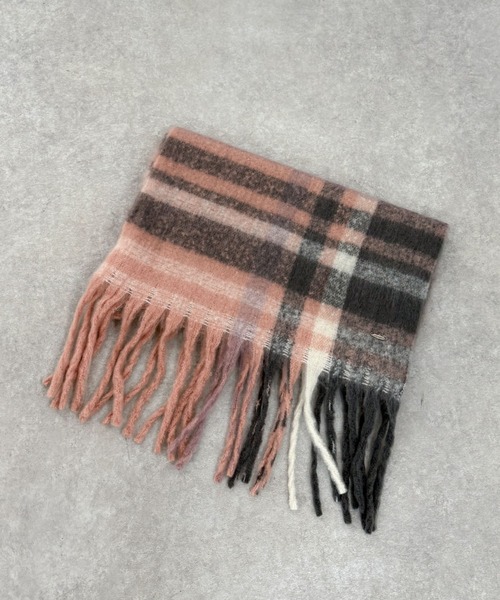 archives（アルシーヴ）の「チェックストール（マフラー・レディース・ピンク/ブラウン/ブラック/ベージュ・FREE）」の4枚目の写真