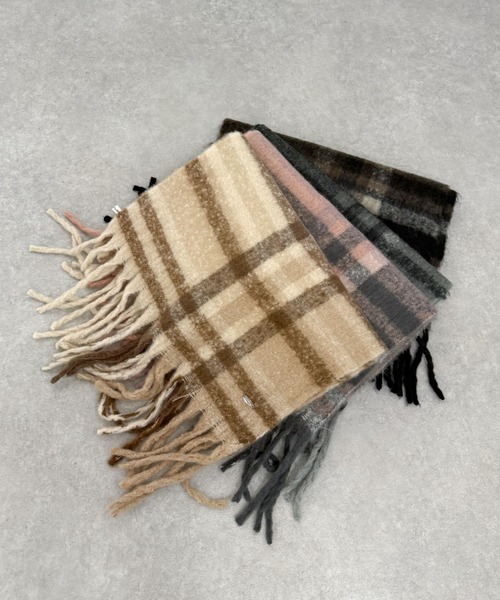 archives（アルシーヴ）の「チェックストール（マフラー・レディース・ピンク/ブラウン/ブラック/ベージュ・FREE）」の8枚目の写真