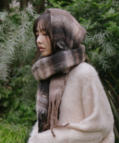 archives（アルシーヴ）の「チェックストール（マフラー・レディース・ピンク/ブラウン/ブラック/ベージュ・FREE）」の6枚目の写真