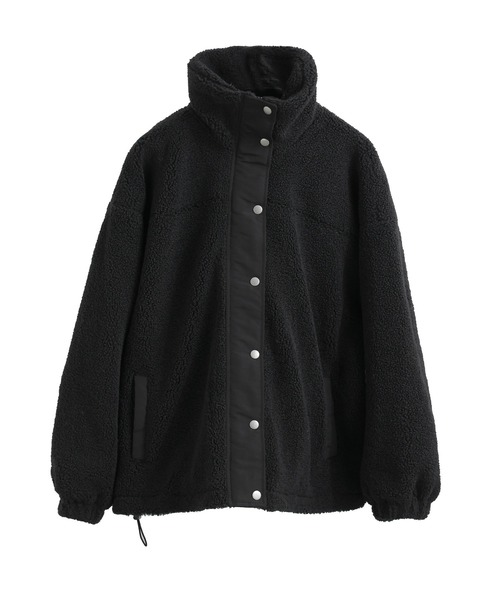Fashion Letter(ファッションレター)の「スタンドカラー オーバーサイズ ボアブルゾン(ダウンジャケット/コート・レディース・アイボリー/ブラック/モカ・M)」の19枚目の写真