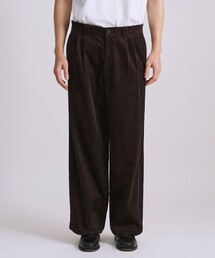 George Corduroy Wide Two Tuck Pants