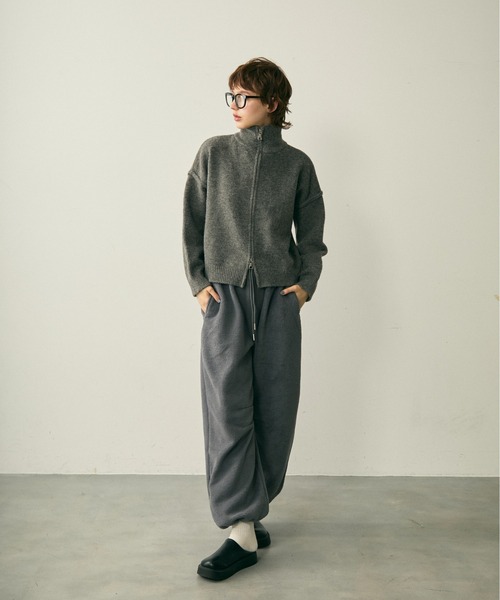 high neck double zip knit / ハイネックダブルジップニット（ニット