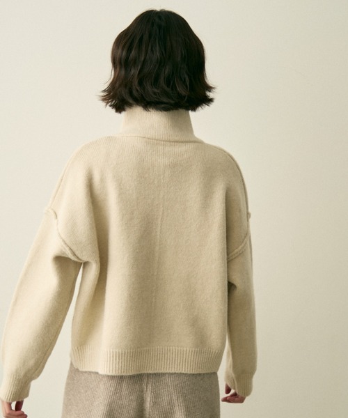 high neck double zip knit / ハイネックダブルジップニット（ニット