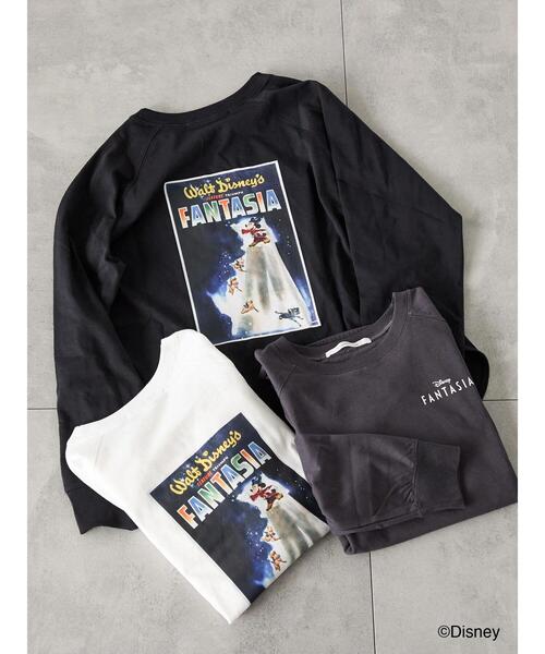 Lugnoncure（ルノンキュール）の「【Disney】FANTASIA/ラグランTシャツ1（Tシャツ/カットソー・レディース・オフホワイト/チャコールグレー/ブラック・F）」の4枚目の写真