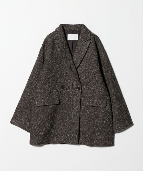 A DAY IN THE LIFE UNITED ARROWS(アデイインザライフユナイテッドアローズ)の「ループ ツイードライク テーラードコート <A DAY IN THE LIFE>(その他アウター・レディース・ライトグレー/ブラック/モカ・FREE)」の3枚目の写真