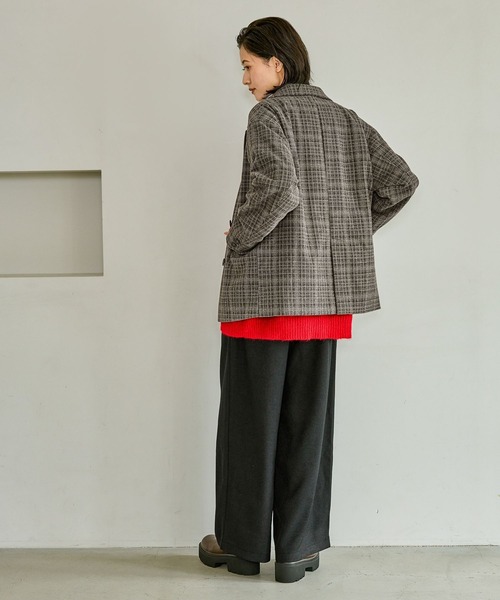 LAKOLE（ラコレ）の「起毛ダブルテーラードジャケット / 627713（テーラードジャケット・レディース・ブラウン/グレー/ブルー・FREE）」の14枚目の写真