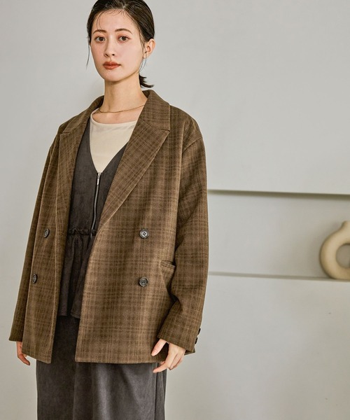 LAKOLE（ラコレ）の「起毛ダブルテーラードジャケット / 627713（テーラードジャケット・レディース・ブラウン/グレー/ブルー・FREE）」の17枚目の写真