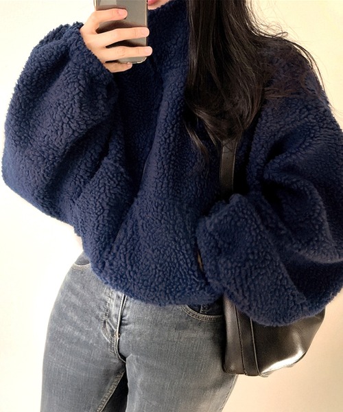 by LEGNA（バイレグナ）の「ふわもこボアショートジャケット（その他アウター・レディース・アイボリー/グレー/ネイビー・MEDIUM/LARGE/X-LARGE）」の11枚目の写真