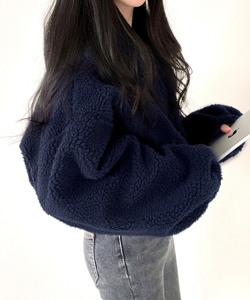 by LEGNA（バイレグナ）の「ふわもこボアショートジャケット（その他アウター・レディース・アイボリー/グレー/ネイビー・MEDIUM/LARGE/X-LARGE）」の16枚目の写真