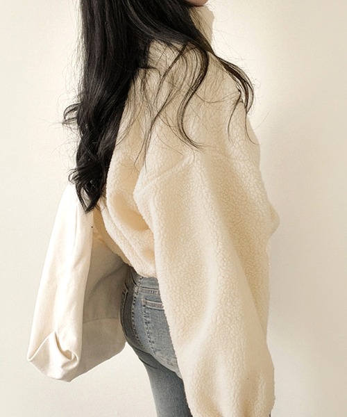 by LEGNA（バイレグナ）の「ふわもこボアショートジャケット（その他アウター・レディース・アイボリー/グレー/ネイビー・MEDIUM/LARGE/X-LARGE）」の8枚目の写真