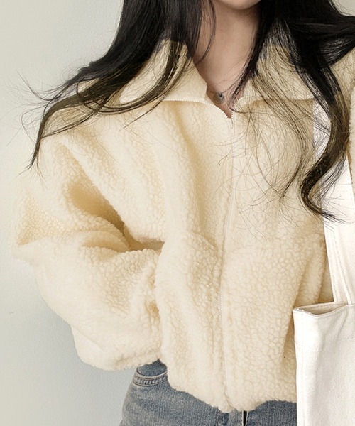 by LEGNA（バイレグナ）の「ふわもこボアショートジャケット（その他アウター・レディース・アイボリー/グレー/ネイビー・MEDIUM/LARGE/X-LARGE）」の18枚目の写真