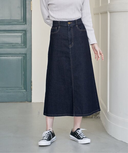 ikka（イッカ）の「デニムロングスカート（デニムスカート・レディース・ネイビー/ブラック/ブルー・M/L）」の5枚目の写真