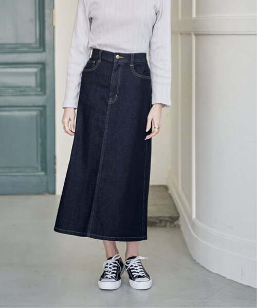 ikka（イッカ）の「デニムロングスカート（デニムスカート・レディース・ネイビー/ブラック/ブルー・M/L）」の6枚目の写真