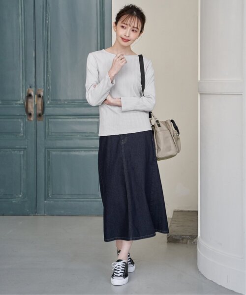 ikka（イッカ）の「デニムロングスカート（デニムスカート・レディース・ネイビー/ブラック/ブルー・M/L）」の8枚目の写真