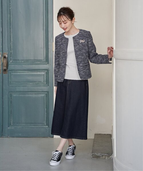 ikka（イッカ）の「デニムロングスカート（デニムスカート・レディース・ネイビー/ブラック/ブルー・M/L）」の10枚目の写真