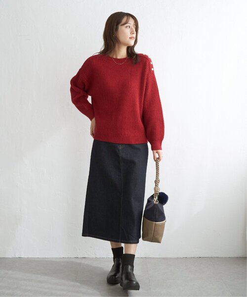 ikka（イッカ）の「デニムロングスカート（デニムスカート・レディース・ネイビー/ブラック/ブルー・M/L）」の12枚目の写真