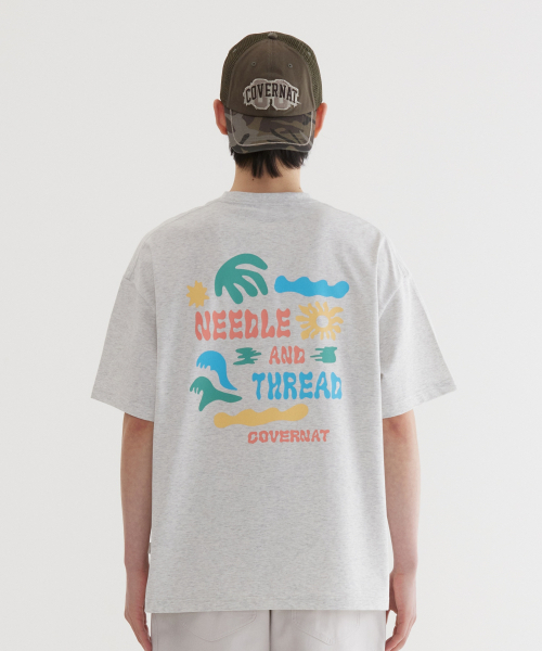COVERNAT(カバーナット)の「クールコットンドゥードルトロピカルグラフィックTシャツヘザーグレー(Tシャツ/カットソー・レディース・その他・X-SMALL/SMALL/MEDIUM/LARGE/X-LARGE/XX-LARGE)」の1枚目の写真