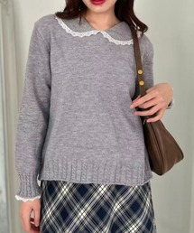 Lace Collar Knit Sweater