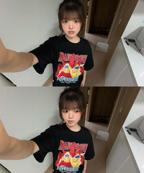 MAINBOOTH（メインブース）の「[パトワマット] バーニングTシャツ(ブラック)（Tシャツ/カットソー・レディース・その他・2/3）」の11枚目の写真