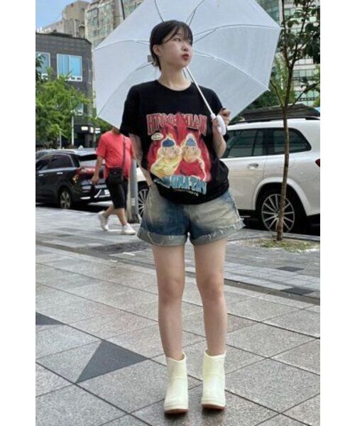 MAINBOOTH（メインブース）の「[パトワマット] バーニングTシャツ(ブラック)（Tシャツ/カットソー・レディース・その他・2/3）」の3枚目の写真
