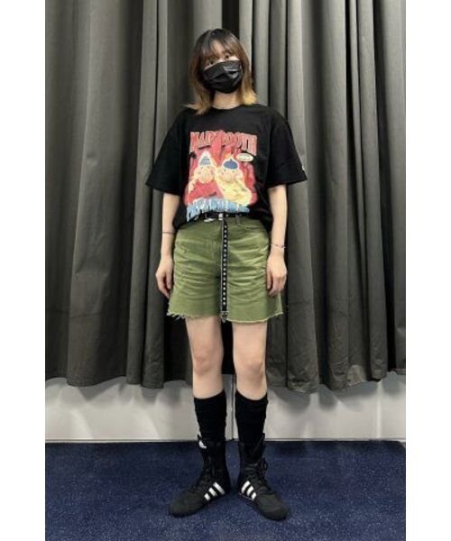 MAINBOOTH（メインブース）の「[パトワマット] バーニングTシャツ(ブラック)（Tシャツ/カットソー・レディース・その他・2/3）」の2枚目の写真