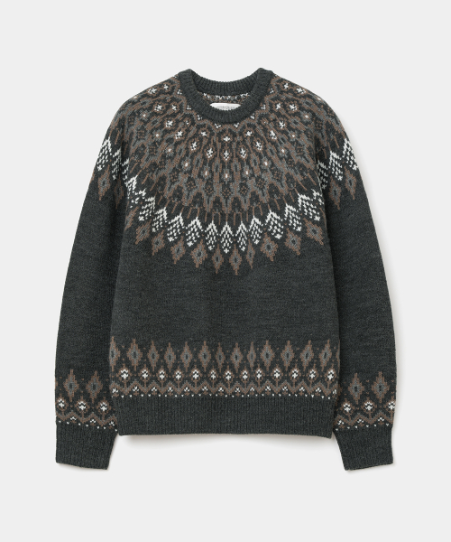 UNIFORM BRIDGE(ユニフォームブリッジ)の「nordic crewneck knit charcoal(ニット/セーター・メンズ・その他・LARGE/X-LARGE/XX-LARGE/SMALL/MEDIUM)」の1枚目の写真