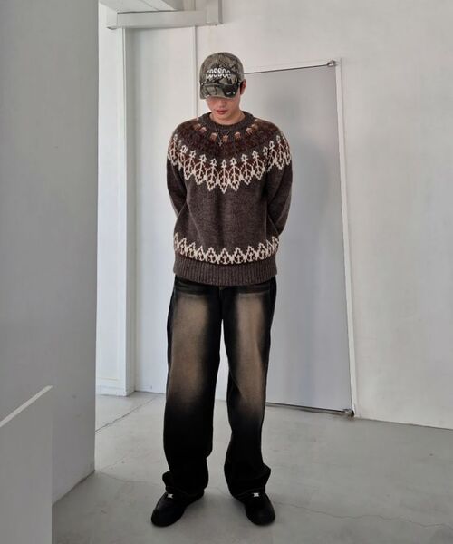 UNIFORM BRIDGE(ユニフォームブリッジ)の「nordic crewneck knit charcoal(ニット/セーター・メンズ・その他・LARGE/X-LARGE/XX-LARGE/SMALL/MEDIUM)」の2枚目の写真