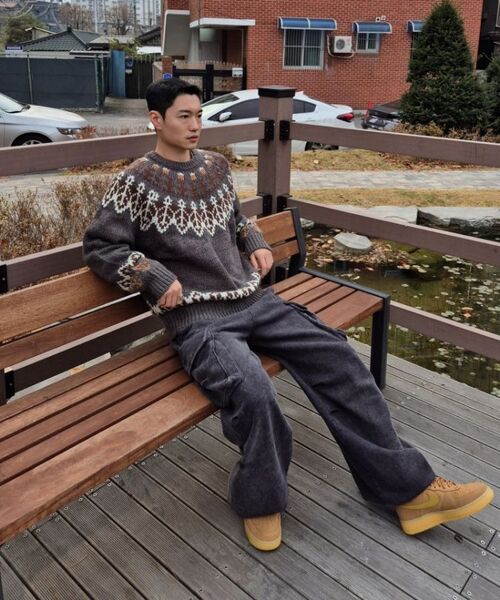UNIFORM BRIDGE(ユニフォームブリッジ)の「nordic crewneck knit charcoal(ニット/セーター・メンズ・その他・LARGE/X-LARGE/XX-LARGE/SMALL/MEDIUM)」の8枚目の写真