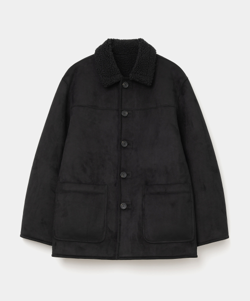 UNIFORM BRIDGE(ユニフォームブリッジ)の「reversible shearling coat black(チェスターコート・メンズ・その他・MEDIUM/LARGE/X-LARGE/XX-LARGE/SMALL)」の1枚目の写真