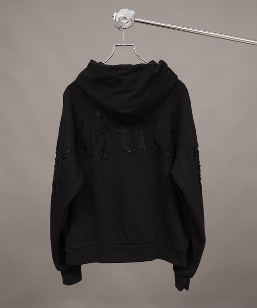 SEQUENZ(シークエンズ)の「【SEQUENZ/シークエンズ】SEE-THROUGH LOGO HOODIE(パーカー・メンズ・ブラウン/ネイビー/杢グレー/ブラック・S/M/L)」の5枚目の写真