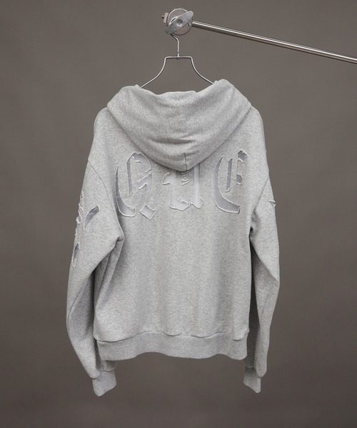SEQUENZ(シークエンズ)の「【SEQUENZ/シークエンズ】SEE-THROUGH LOGO HOODIE(パーカー・メンズ・ブラウン/ネイビー/杢グレー/ブラック・S/M/L)」の6枚目の写真