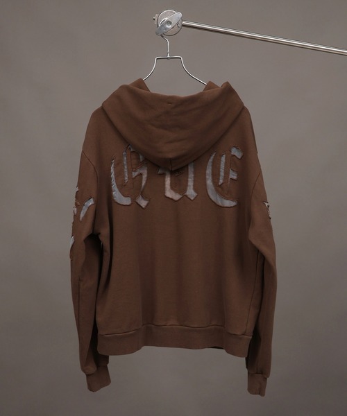 SEQUENZ(シークエンズ)の「【SEQUENZ/シークエンズ】SEE-THROUGH LOGO HOODIE(パーカー・メンズ・ブラウン/ネイビー/杢グレー/ブラック・S/M/L)」の8枚目の写真