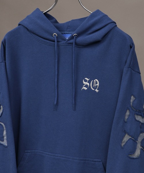 SEQUENZ(シークエンズ)の「【SEQUENZ/シークエンズ】SEE-THROUGH LOGO HOODIE(パーカー・メンズ・ブラウン/ネイビー/杢グレー/ブラック・S/M/L)」の11枚目の写真
