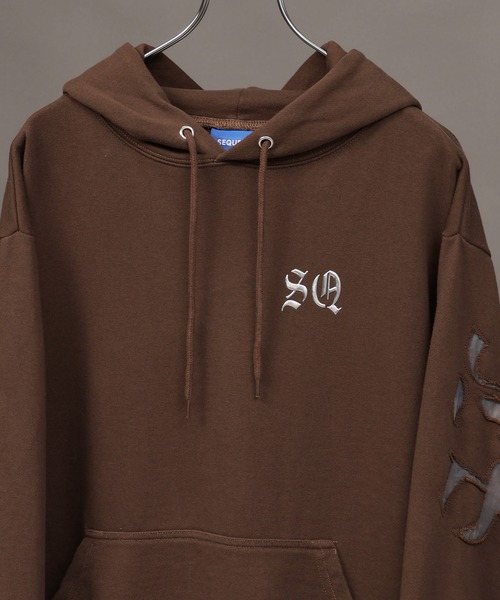 SEQUENZ(シークエンズ)の「【SEQUENZ/シークエンズ】SEE-THROUGH LOGO HOODIE(パーカー・メンズ・ブラウン/ネイビー/杢グレー/ブラック・S/M/L)」の9枚目の写真