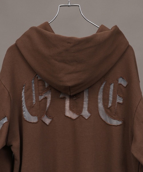SEQUENZ(シークエンズ)の「【SEQUENZ/シークエンズ】SEE-THROUGH LOGO HOODIE(パーカー・メンズ・ブラウン/ネイビー/杢グレー/ブラック・S/M/L)」の12枚目の写真